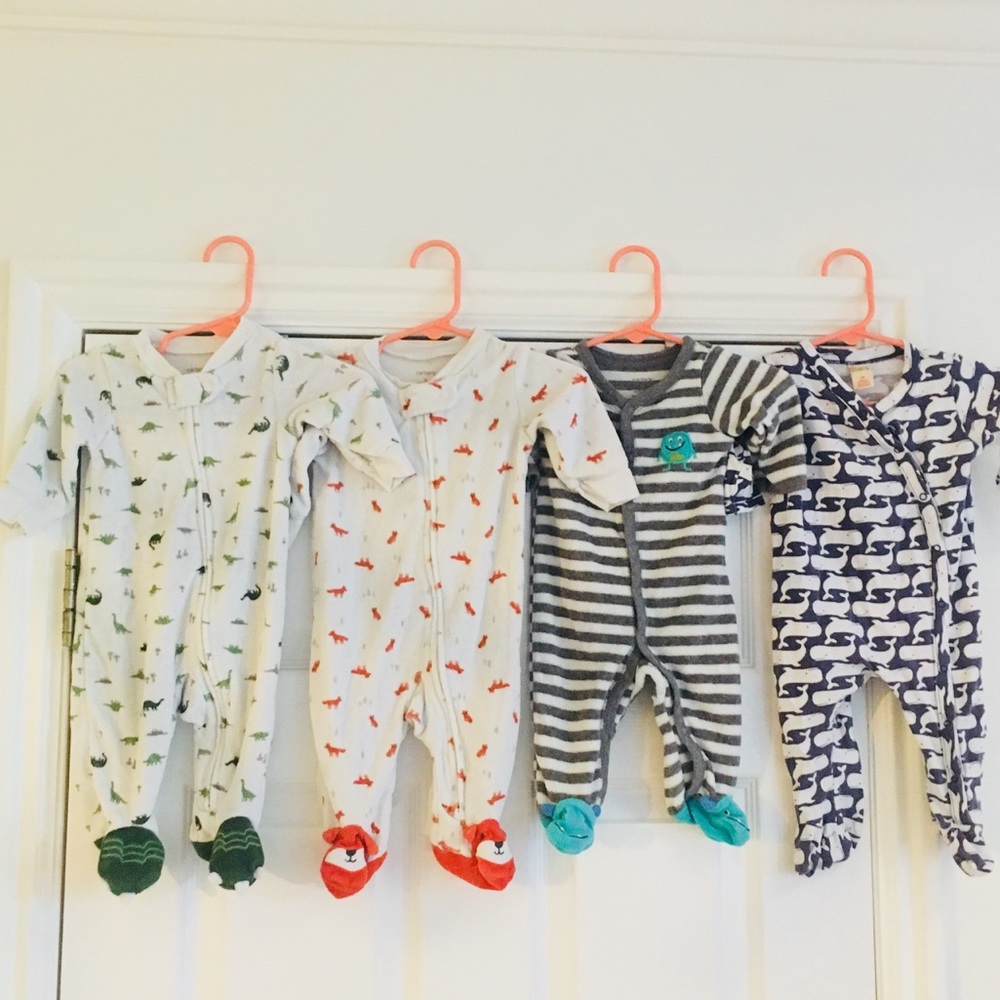Bundle of Baby Sleep and Plays, Onsies, Pants 3 mo